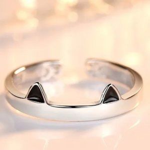 ❤️ NEW 💎 925 Sterling Silver Ring Adjustable Cat Lover Cute